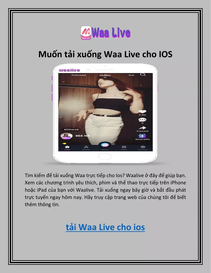 mu n t i xu ng waa live cho ios