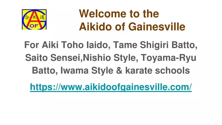 welcome to the aikido of gainesville