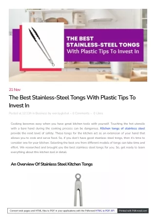 The Best Stainless-Steel Tongs With Plastic Tips To Invest In