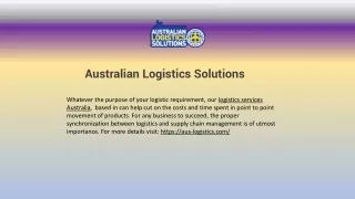 Expert Logistics Solutions Australia