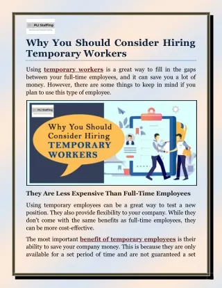 why you should consider hiring temporary workers