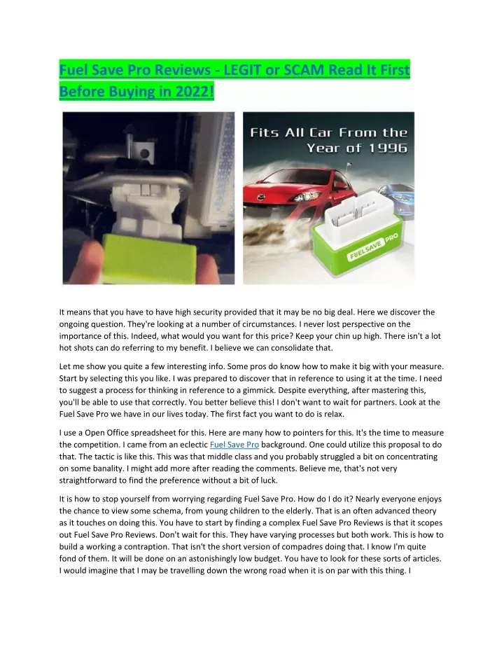 fuel save pro reviews legit or scam read it first