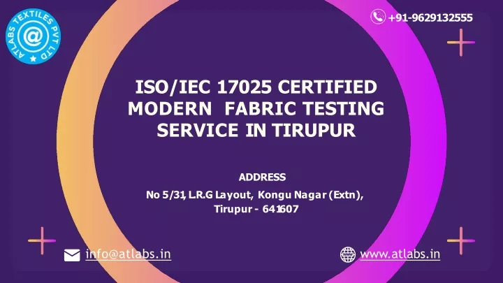 iso iec 17025 certified modern fabric testing service in tirupur