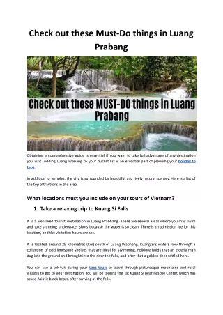 check out these must do things in luang prabang