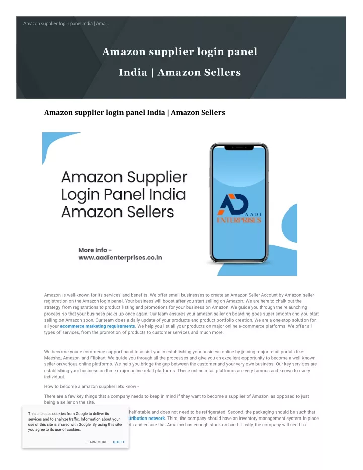 PPT Amazon supplier login panel India Amazon Sellers PowerPoint Presentation ID11808021