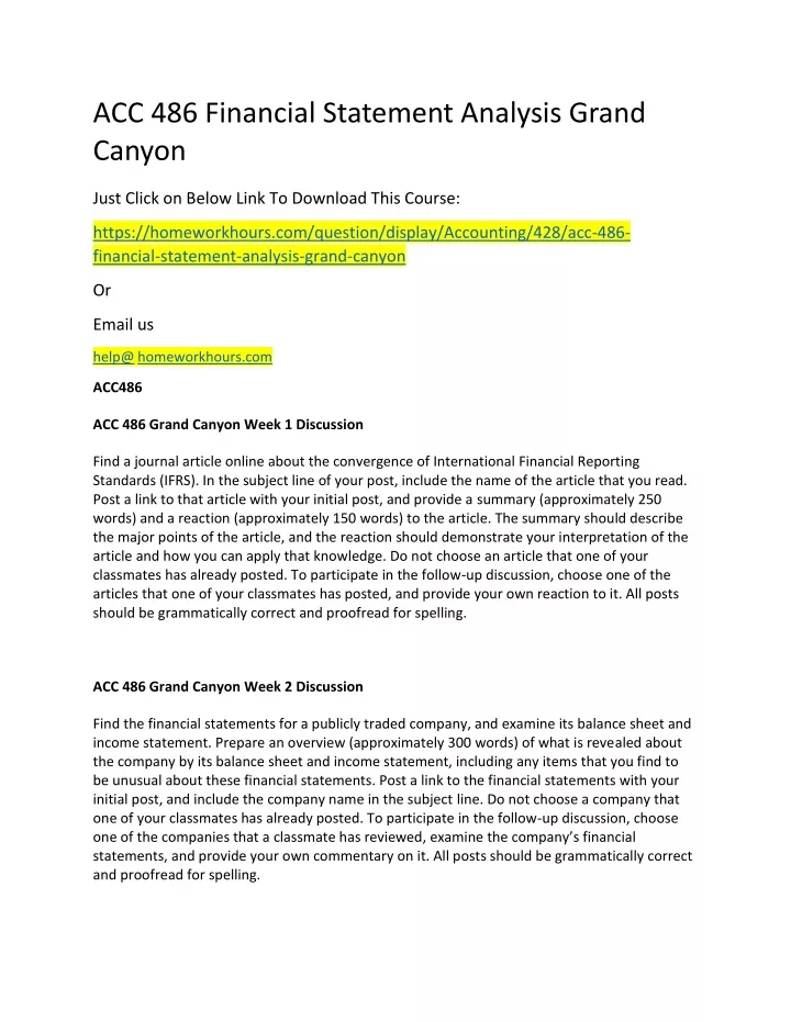 acc 486 financial statement analysis grand canyon