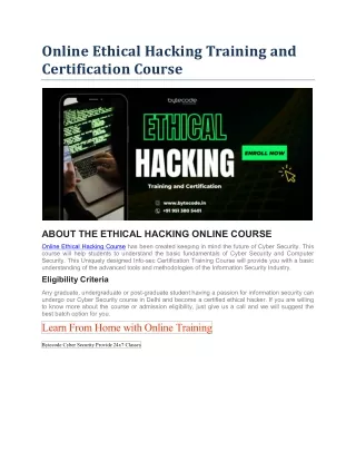 online ethical hacking training and certification