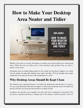 How to Make Your Desktop Area Neater and Tidier
