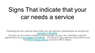 signs that indicate that your car needs a service