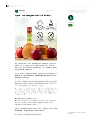 Apple Cider Vinegar Benefits for Women