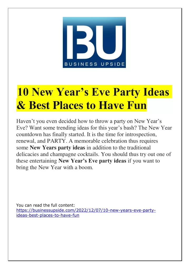 10 new year s eve party ideas best places to have