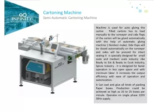 Semi Automatic Cartoning Machine