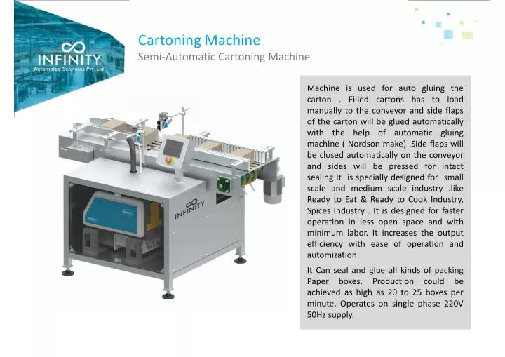 cartoning machine semi automatic cartoning machine