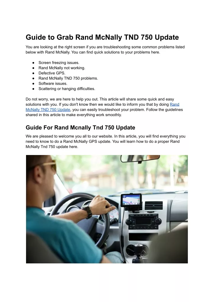PPT Guide to Grab Rand McNally TND 750 Update PowerPoint Presentation