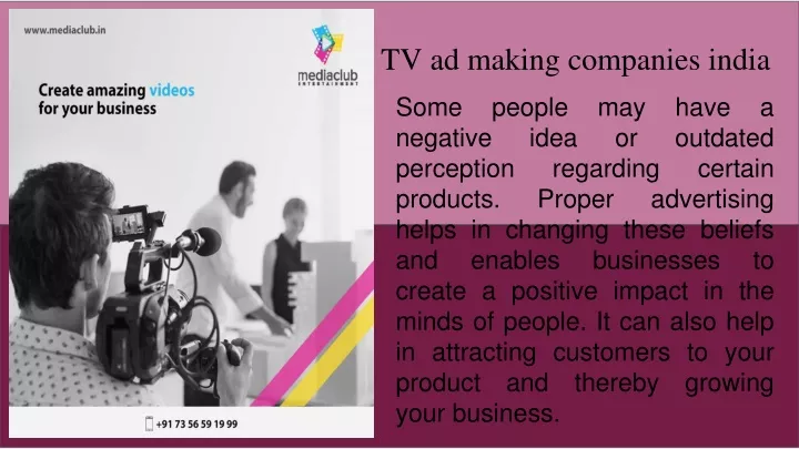 tv ad making companies india