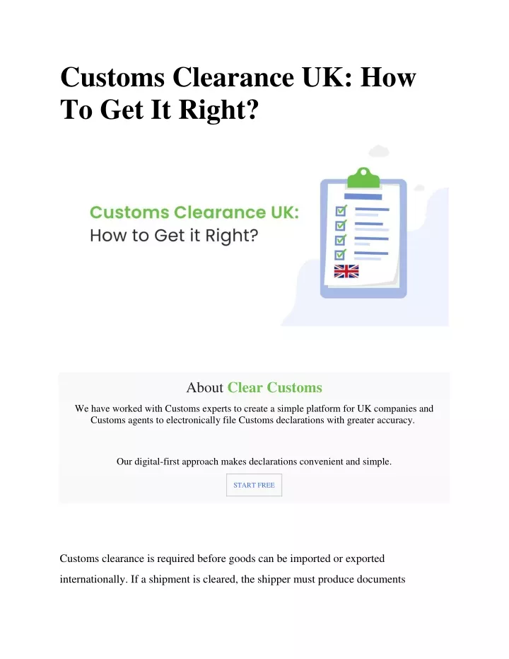 customs clearance uk how to get it right