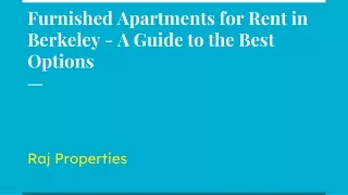 Furnished Apartments for Rent in Berkeley - A Guide to the Best Options