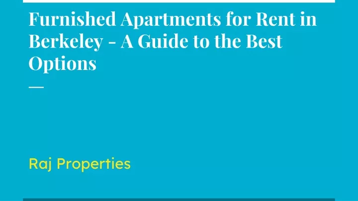 furnished apartments for rent in berkeley a guide to the best options