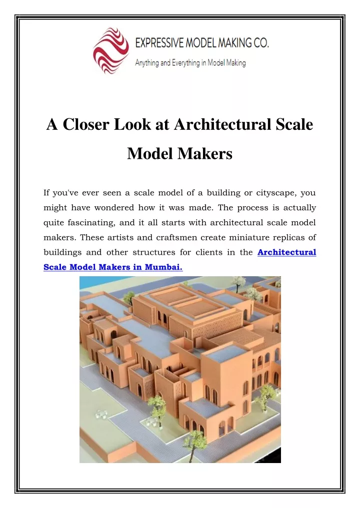 PPT - Architectural Scale Model Makers in Mumbai Call-98199 69376