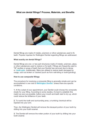 What are dental fillings Process, Materials, and Benefits