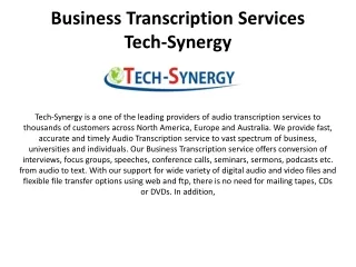 business transcription services tech synergy