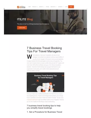 Business Travel Booking Tips