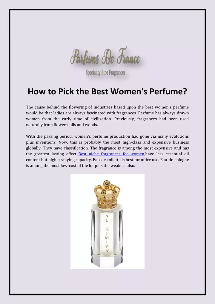how to pick the best women s perfume the cause