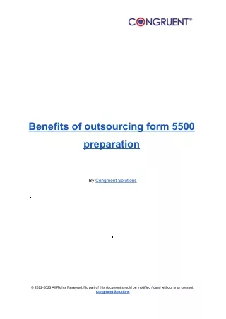 benefits of outsourcing form 5500
