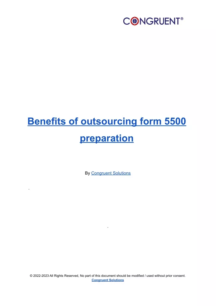 benefits of outsourcing form 5500