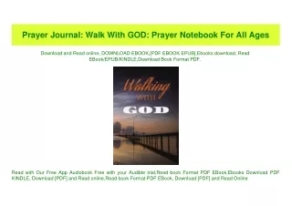 (READ)^ Prayer Journal Walk With GOD Prayer Notebook For All Ages Read Online