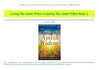 [BOOK] Loving The Amish Widow (Courting The Amish Widow Book 2) [EBOOK PDF]