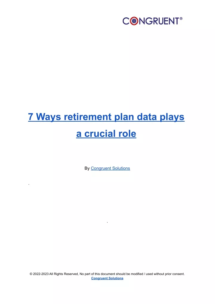 7 ways retirement plan data plays