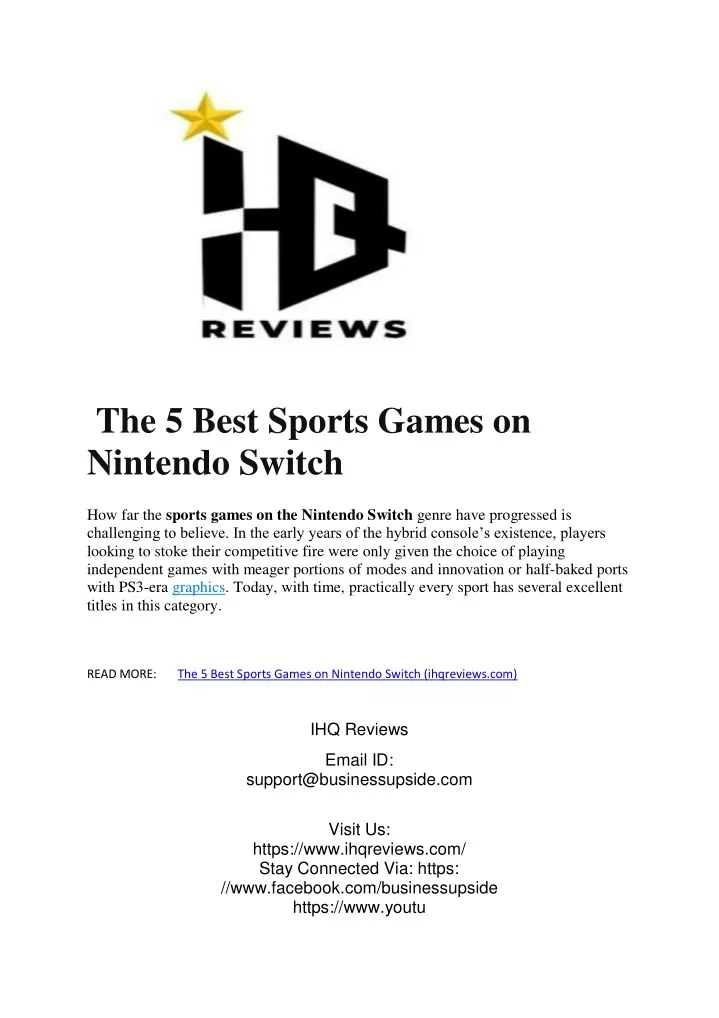 the 5 best sports games on nintendo switch