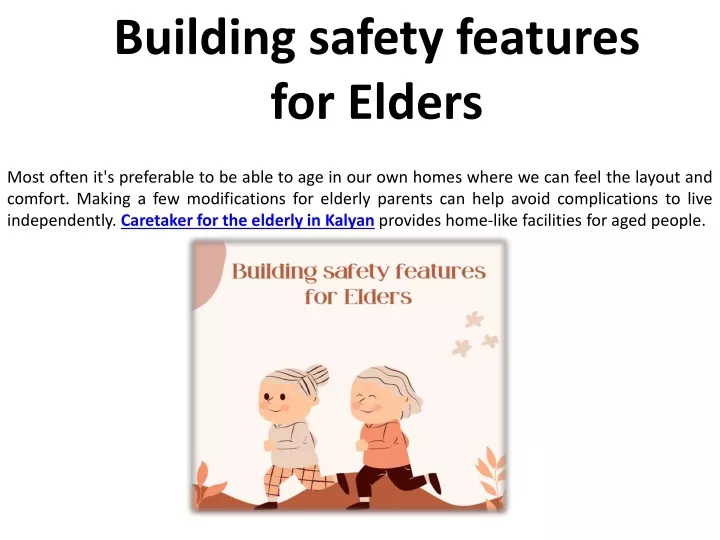 building safety features for elders