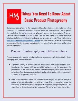 Things You Need To Know About Basic Product Photography