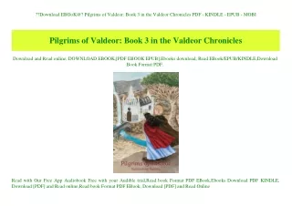 Download EBOoK@ Pilgrims of Valdeor Book 3 in the Valdeor Chronicles PDF - KINDLE - EPUB - MOBI