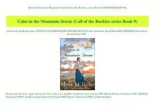 [Best!] Calm in the Mountain Storm (Call of the Rockies series Book 9) [PDF EBOOK EPUB]