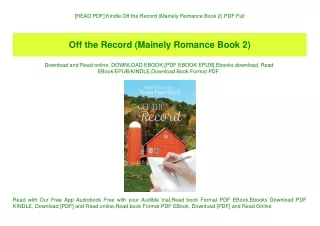 [READ PDF] Kindle Off the Record (Mainely Romance Book 2) PDF Full