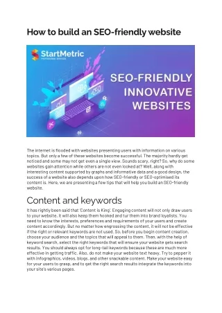 how to build an seo friendly website