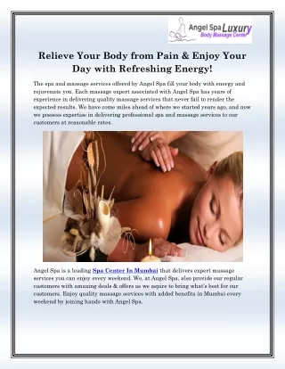 relieve your body from pain enjoy your day with