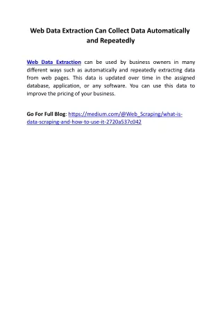 web data extraction can collect data