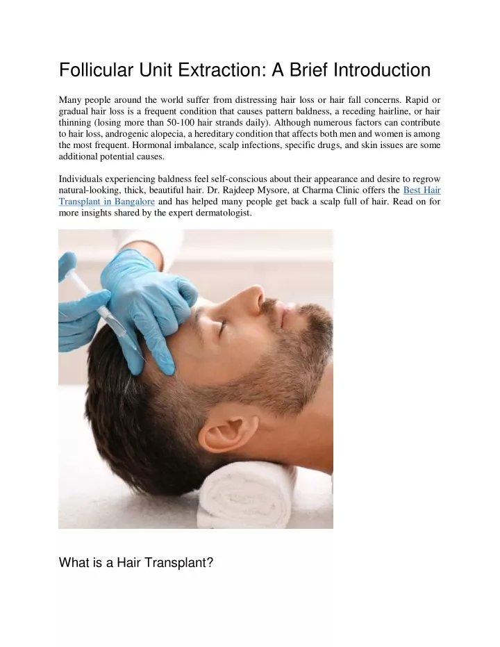 follicular unit extraction a brief introduction