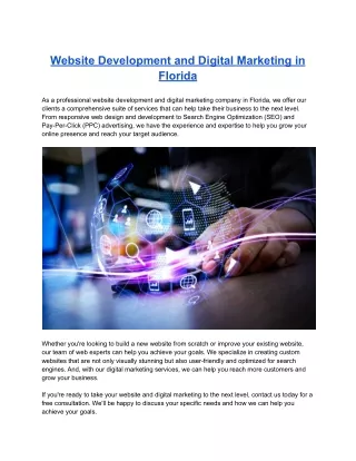 website development and digital marketing