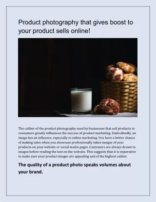 Product photography that gives boost to your product sells online