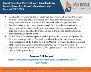 global guar gum market report global industry
