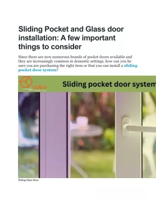 Collection Of Sliding Pocket Door System In Singapore | Cubo Collective