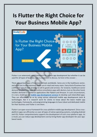 Is Flutter the Right Choice for Your Business Mobile App - ScalaCode