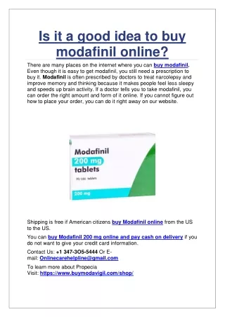 Is it a good idea to buy modafinil online?
