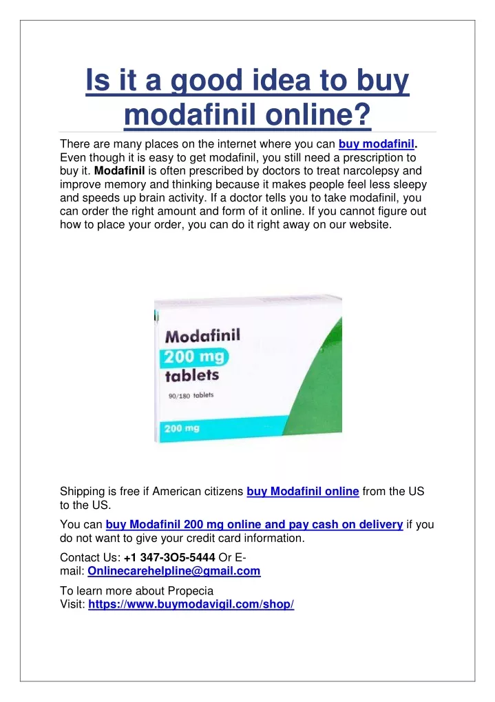 is it a good idea to buy modafinil online there