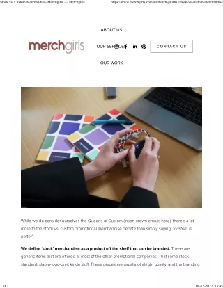 Stock vs. Custom Merchandise- Merchgirls — Merchgirls